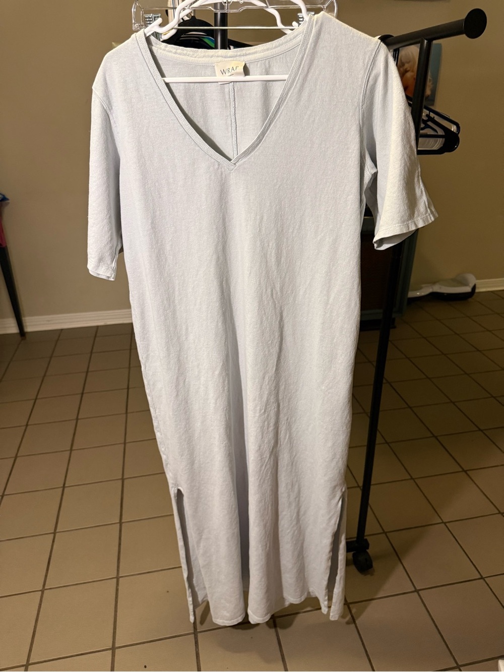 Wrap London Light Blue Maxi Dress V-Neck